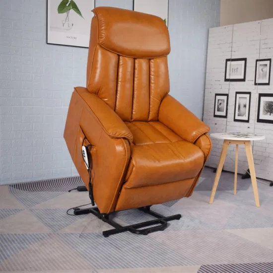 Jky Furniture Poltrona reclinabile elettrica a sedile singolo in buona pelle con funzione massaggio per soggiorno